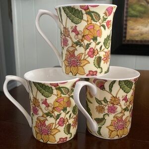 Set of 3 Sanderson Exclusively by Queen’s Newnham Courtney Minor Floral Mugs VTG